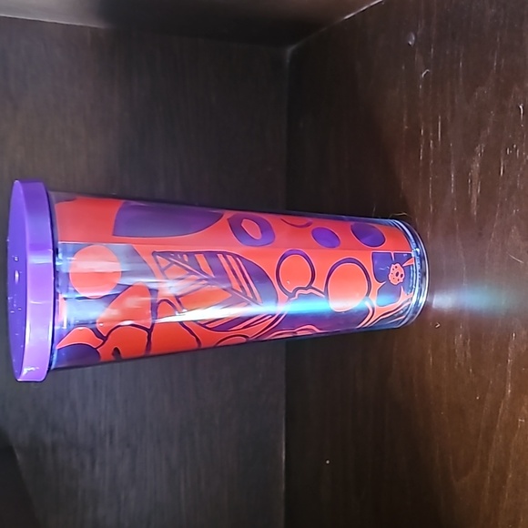 2014 Starbucks 24 oz Venti Cold cup Tumbler Purple Red Hibiscus, Rare, preowned - Picture 3 of 5